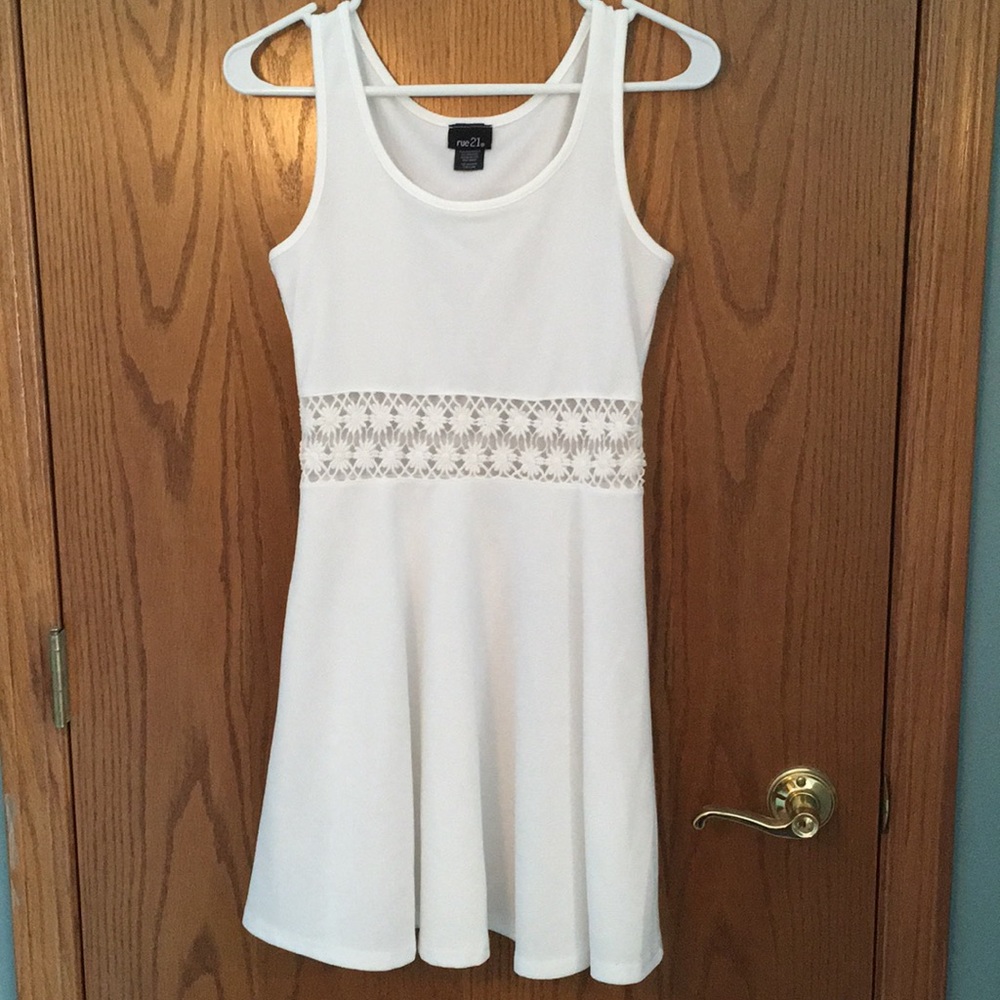 White summer cutout dress